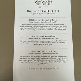 Fess Parker Funk Zone - Tasting Menu - Wine Tasting Room Near Me - Santa Barbara, California Fess Parker Funk Zone - Tasting Menu - Wine Tasting Room Near Me - Santa Barbara, California