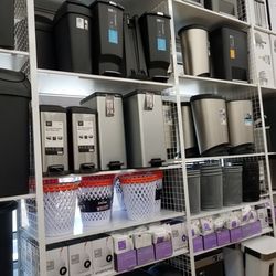 Bed Bath & Beyond - Wall of trash cans.