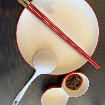 Dumpling District - Silverware and dipping sauces - Shanghainese Near Me - Germantown, Maryland