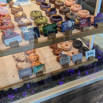 Bun Appetit - lots of spooky themed donuts, but the Kalakand was our favorite from this bunch. - Donuts Near Me - Fremont, California
