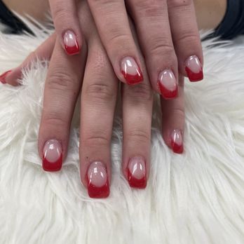Style Nails - Red French Tip! - Nail Salons Near Me - Cornelius, North Carolina Style Nails - Red French Tip! - Nail Salons Near Me - Cornelius, North Carolina