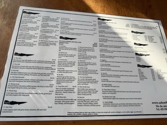 Menu photo 1 Zab Thai Everett, WA Menu photo 1 Zab Thai Everett, WA