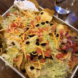 Nachos (no protein, but the pulled pork on them is delicious) Nachos (no protein, but the pulled pork on them is delicious)