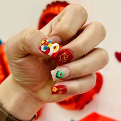 Sen Nails - Happy Lunar New Year! Hand-drawn designs done at Sen Nails in Saugus where we can make your nail art dreams come true!