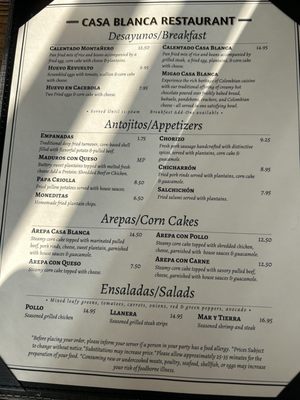 Menu photo 1 Casa Blanca Nashua, NH