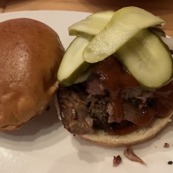 Slows Bar BQ - Texas Style Beef Brisket sandwich. There's a lot of perfectly smoked brisket here. Wow. Make sure to get extra napkins. - Barbeque Near Me - Detroit, Michigan Slows Bar BQ - Texas Style Beef Brisket sandwich. There's a lot of perfectly smoked brisket here. Wow. Make sure to get extra napkins. - Barbeque Near Me - Detroit, Michigan