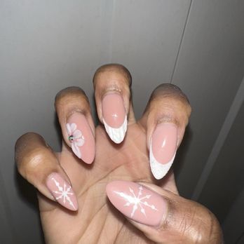 Ava Nail Spa - winter nails - 3d design + french (extra $) - Nail Salons Near Me - Hanover, Maryland