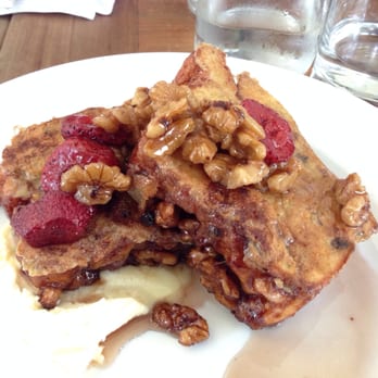 Gather - The French toast was decent-- the walnuts are pretty large. My suggestion would be to crumble them before plating them. - New American Near Me - Berkeley, California