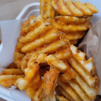 Beignet Spot - Waffle-cut fries come with sandos. - Coffee & Tea Near Me - Riverside, California Beignet Spot - Waffle-cut fries come with sandos. - Coffee & Tea Near Me - Riverside, California
