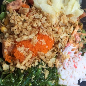 Poke Bar - Tuna and Salmon Spring Mix Pokè with everything on it. - Hawaiian Near Me - El Segundo, California