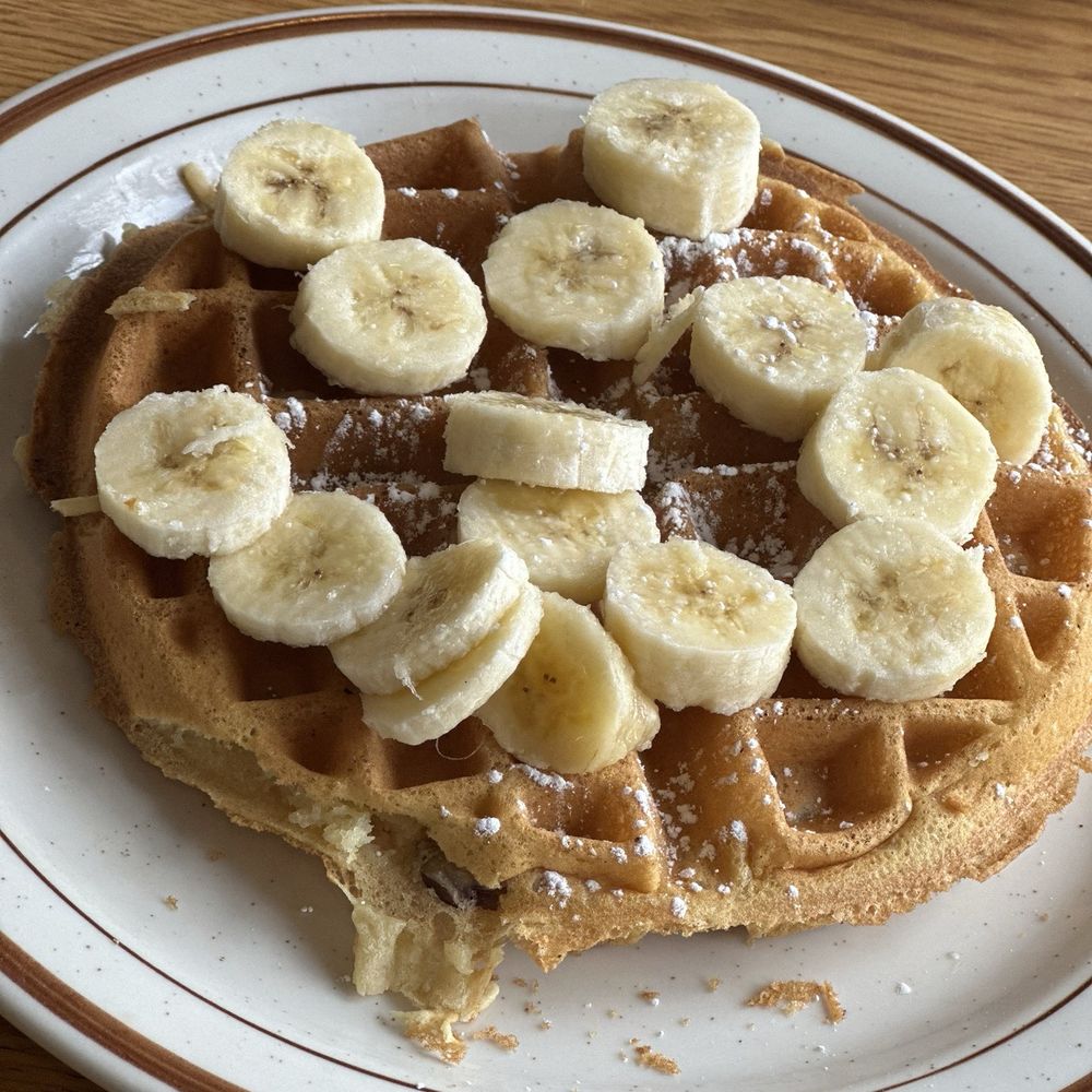 Hampton House Waffles & Eatery - Waffle with banana - Waffles Near Me - Feasterville, Pennsylvania Hampton House Waffles & Eatery - Waffle with banana - Waffles Near Me - Feasterville, Pennsylvania
