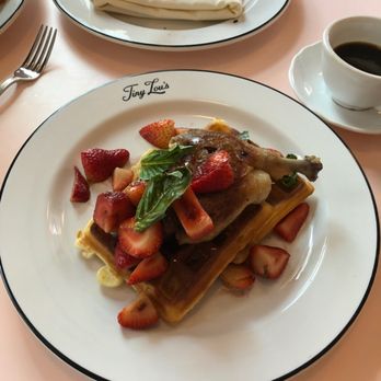 Tiny Lou's - Duck Condit over waffles. - French Near Me - Atlanta, Georgia Tiny Lou's - Duck Condit over waffles. - French Near Me - Atlanta, Georgia