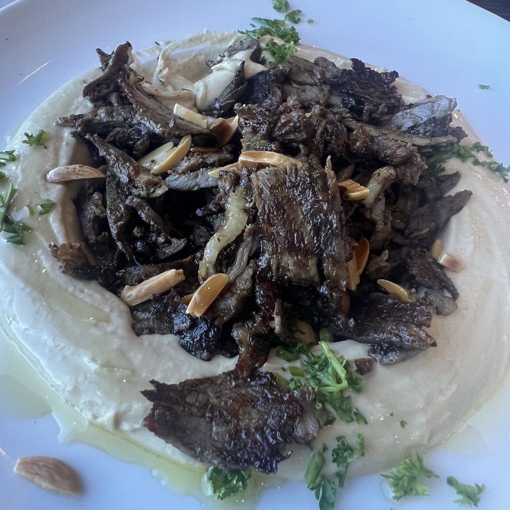 Baba Ali Grill - Hummus With Meat (Beef Shawarma) - Mediterranean Near Me - Murrieta, California Baba Ali Grill - Hummus With Meat (Beef Shawarma) - Mediterranean Near Me - Murrieta, California