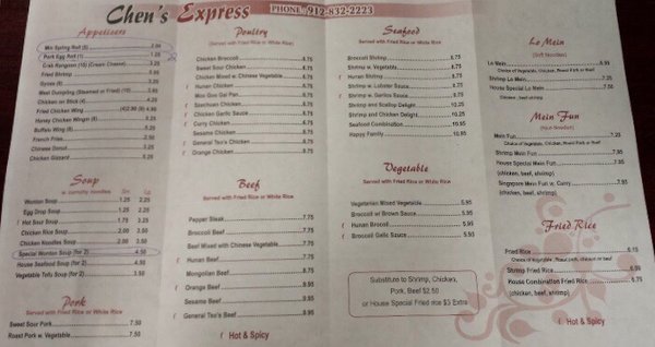 Menu photo 4 Chen's Express Darien, GA Menu photo 4 Chen's Express Darien, GA