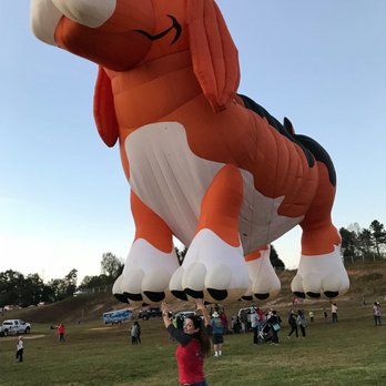 Carolina Balloon Fest - They have all kind of balloons. I was helping this one get off the ground. LOL - Hot Air Balloons Near Me - Statesville, North Carolina