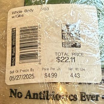 Erewhon - Spoiled Mary's chicken that says it's still good for 3 days - Grocery Near Me - Los Angeles, California