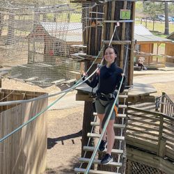 Go Ape Zipline & Adventure Park - Crossing the ladder