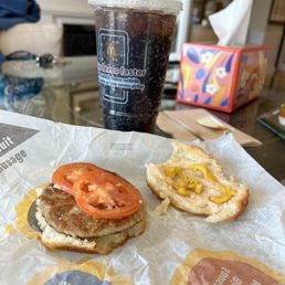 My Sausage Biscuit add tomato. My Sausage Biscuit add tomato.