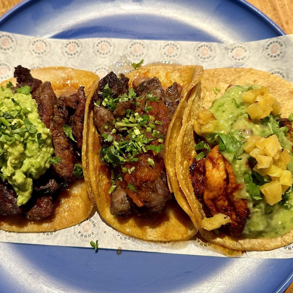 Anepalco Mexican Restaurant-Main - Carne asada, wagyu rib eye, pastor taco (left to right) - Coffee & Tea Near Me - Orange, California Anepalco Mexican Restaurant-Main - Carne asada, wagyu rib eye, pastor taco (left to right) - Coffee & Tea Near Me - Orange, California