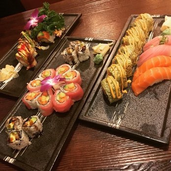 Shoku Sushi & Bar - Rainbow roll Sweetie roll Spicy girl roll  Salmon nigiri Yellowtail nigiri - Japanese Near Me - Monroe, North Carolina