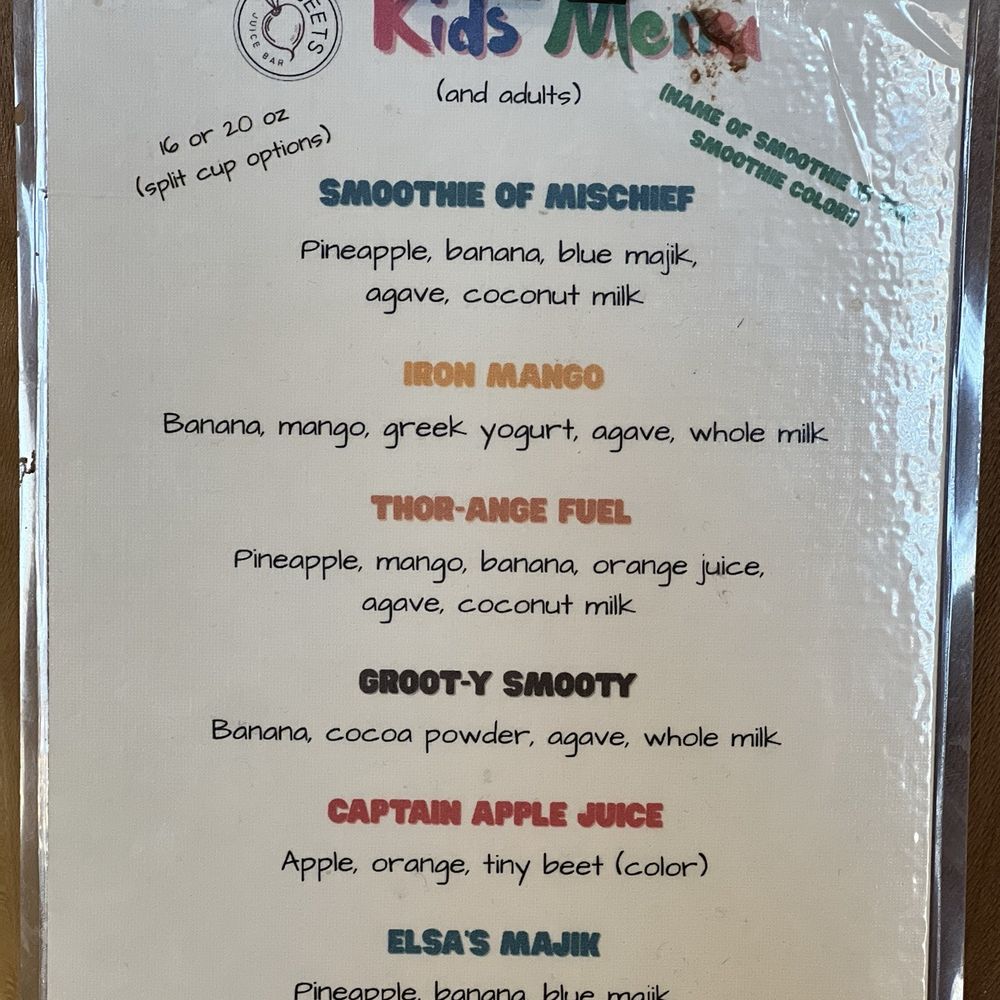 Beets Juice Bar Montvale - Kids Menu as of April 2026 - Acai Bowls Near Me - Montvale, New Jersey Beets Juice Bar Montvale - Kids Menu as of April 2026 - Acai Bowls Near Me - Montvale, New Jersey
