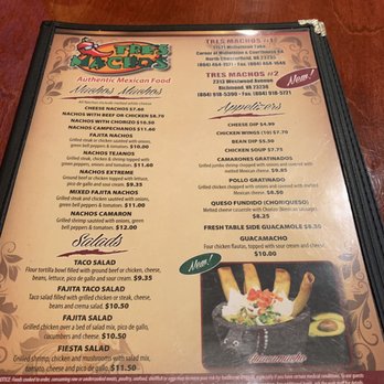 Tres Machos - Menu - Mexican Near Me - Richmond, Virginia