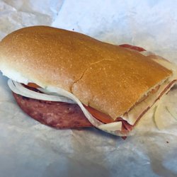 Moe's Italian Sandwiches - "Mad Sicilian" with onions and tomato.