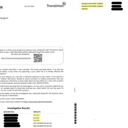 Credit Pro Repair - TRANSUNION RESULTS/DELETIONS