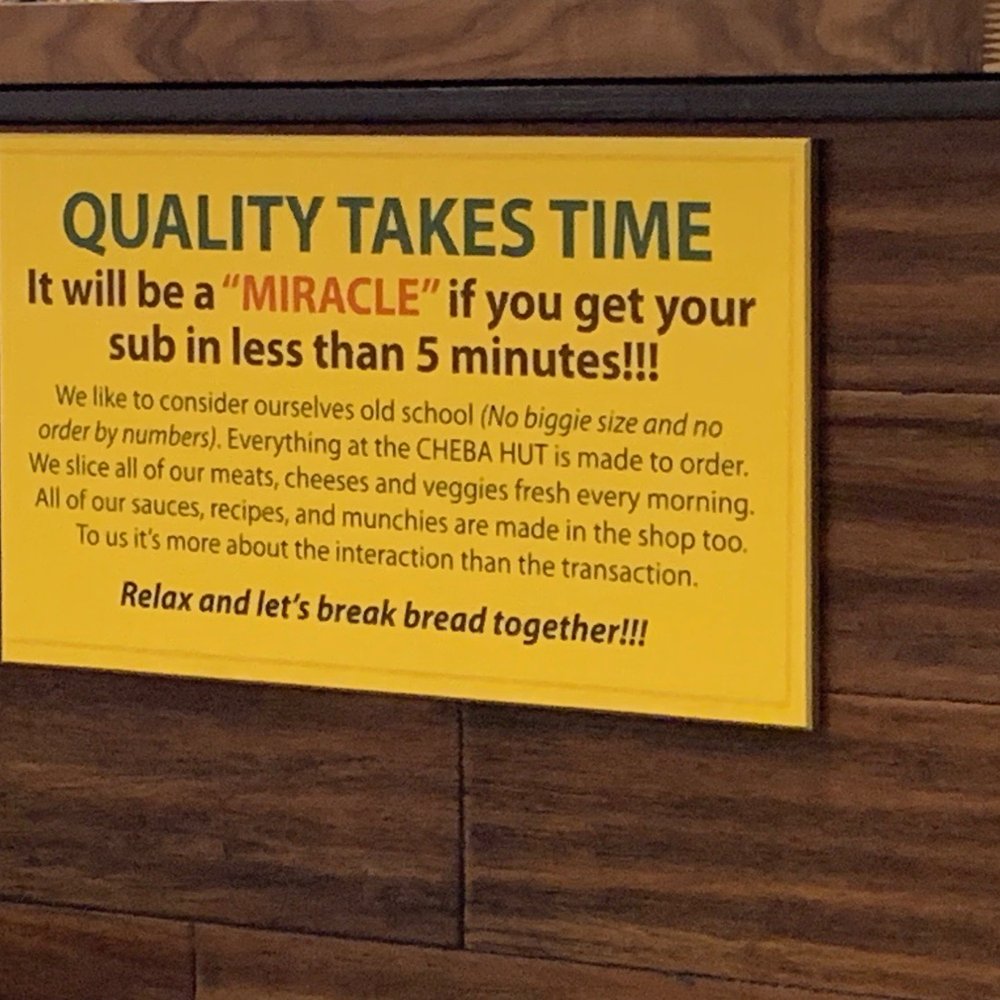Cheba Hut Toasted Subs - They are upfront about how long things take. Expect a minimum 5 minute wait. - Bars Near Me - Bellingham, Washington Cheba Hut Toasted Subs - They are upfront about how long things take. Expect a minimum 5 minute wait. - Bars Near Me - Bellingham, Washington