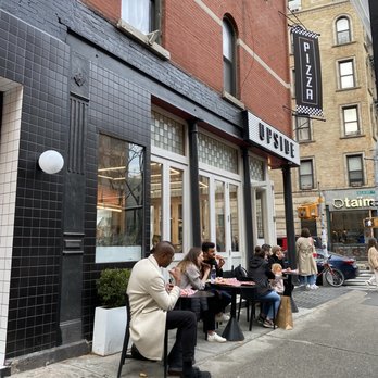 Upside Pizza - people eating outside of a restaurant - Pizza Near Me - New York, New York