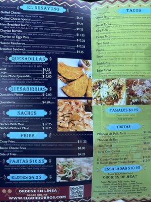 Menu photo 2 El Gordo Bros Collegeville, PA