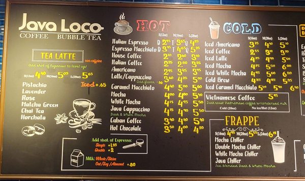 Menu photo 6 Java Loco - Mt Vernon Alexandria, VA