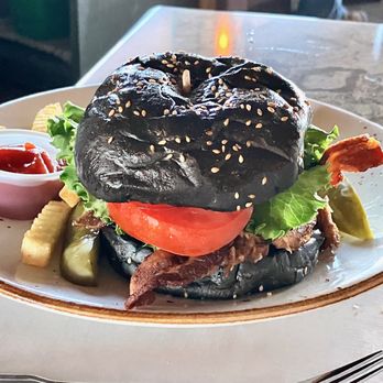 Cavalier Coastal Kitchen - The black brioche bun. - American Near Me - San Simeon, California Cavalier Coastal Kitchen - The black brioche bun. - American Near Me - San Simeon, California