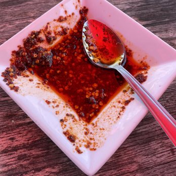 Pom & Olive - No garlic sauce but they have Chile oil. - Mediterranean Near Me - Costa Mesa, California Pom & Olive - No garlic sauce but they have Chile oil. - Mediterranean Near Me - Costa Mesa, California
