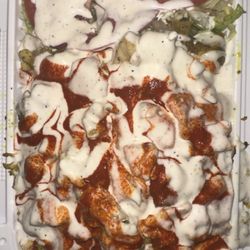 Palomino Halal Food Truck - Chicken & rice with white sauce and hot sauce 2/11/24