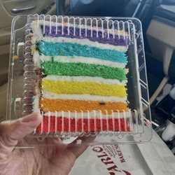 Rainbow Buttercream Slice