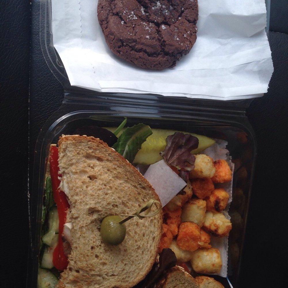 Luci's Marketplace - Veg Out Sammie with tots and a salted dark chocolate caramel cookie! - Cafes Near Me - Phoenix, Arizona