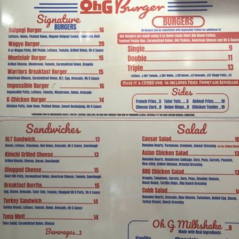 Oh G Burger - Menu - Burgers Near Me - Oakland, California Oh G Burger - Menu - Burgers Near Me - Oakland, California