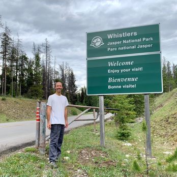 Whistler's Campground - This is the roadside sign for Whistler's Campground here in Jasper National Park. - Campgrounds Near Me - Jasper, Alberta