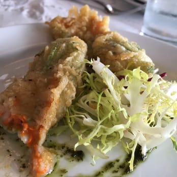 Noah's - Squash blossoms stuffed with cheese - New American Near Me - Greenport, New York Noah's - Squash blossoms stuffed with cheese - New American Near Me - Greenport, New York