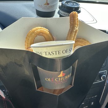 Ole Churros - 6 churros with dulce de leche dip. I ordered Nutella dip as extra and a hot chocolate - Spanish Near Me - Paradise, Nevada Ole Churros - 6 churros with dulce de leche dip. I ordered Nutella dip as extra and a hot chocolate - Spanish Near Me - Paradise, Nevada