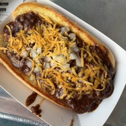 Chili Dog add shredded cheese Chili Dog add shredded cheese
