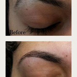 Allure Threading - Eyebrow threading before and after picture of our satisfied customer
