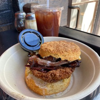 Denver Biscuit Co. - Broadway - Delicious crispy chicken, bacon and maple syrup. - Breakfast & Brunch Near Me - Denver, Colorado Denver Biscuit Co. - Broadway - Delicious crispy chicken, bacon and maple syrup. - Breakfast & Brunch Near Me - Denver, Colorado