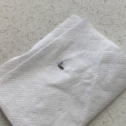 Dave's Ice Cream - Piece of metal found in our bowl of ice cream.