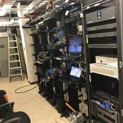 Orange County Computer - Messy LA Chargers Facility Rack.