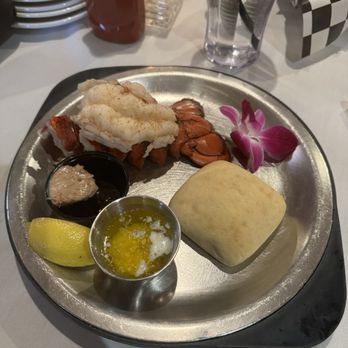 Good Times Restaurant & Bar - 2024 Valentine's dinner, lobster tail, and a freshly baked roll. - Pizza Near Me - Caledonia, Minnesota
