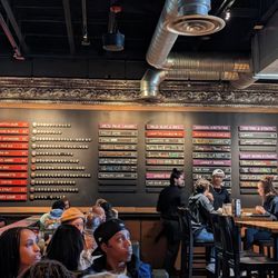 BJ's Restaurant & Brewhouse - Beer listing on the wall