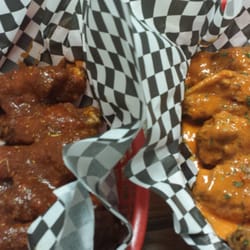 Kickin Wings - Cajun in the left and hot ranch in the right.