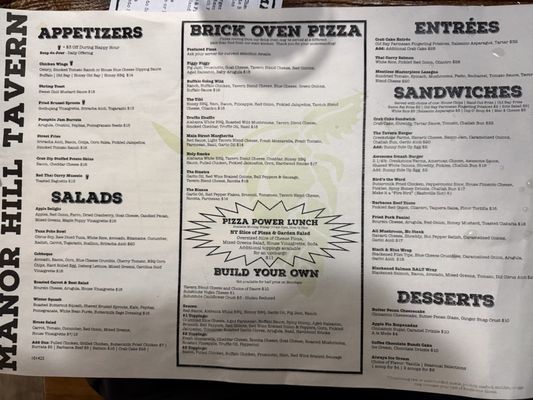 Menu photo 2 Manor Hill Tavern Ellicott City, MD